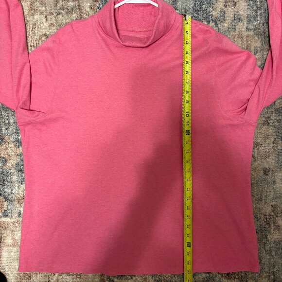 L.L. Bean Women's Plus L/S Interlock Turtleneck Tee Shirt Top 2X Heather Pink - Picture 8 of 9